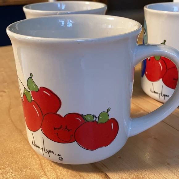 3 Vintage Nancy Lynn Mugs Groovy Plum & Cherry - Picture 3 of 6